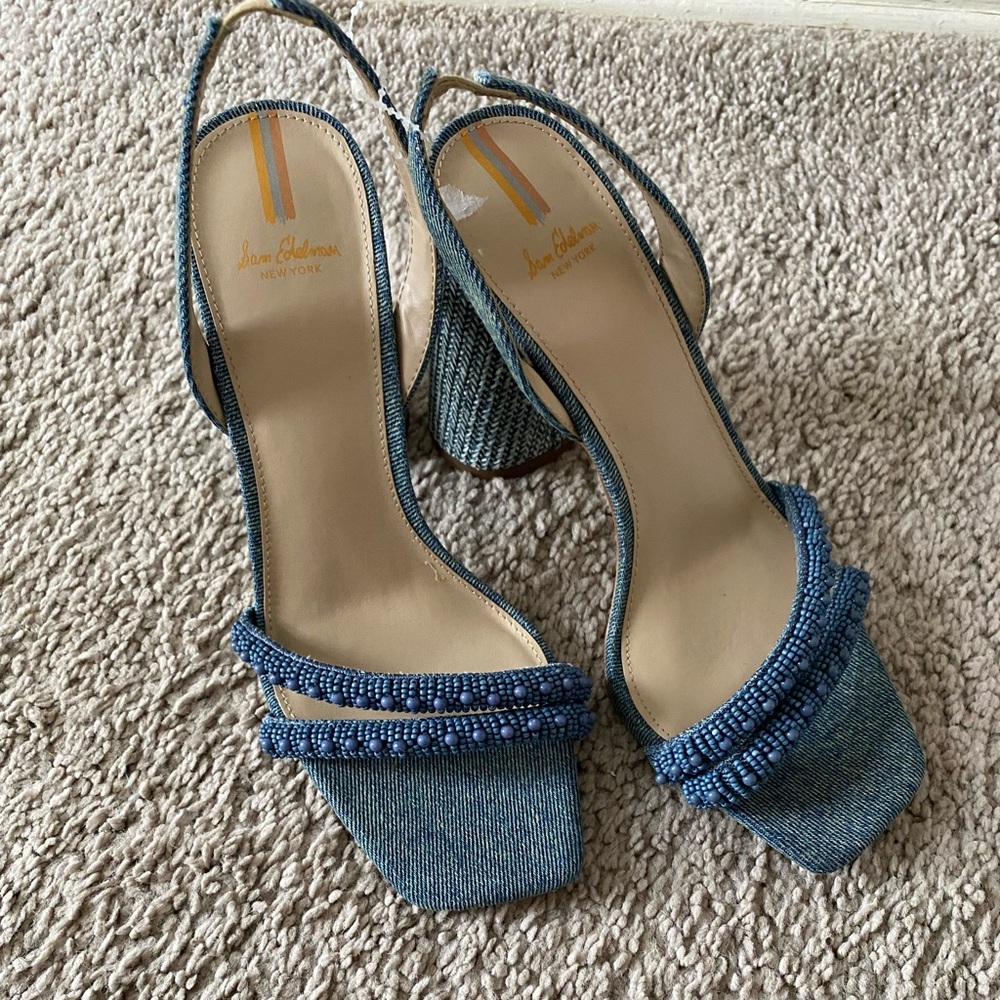 Sam Edelman Denim Sandal Heel